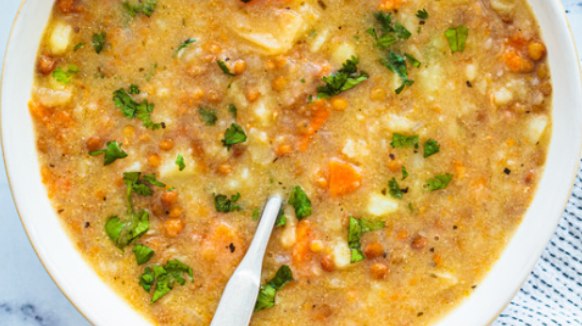 One Pot Red Lentil and Gingered Sweet Potato Recipe