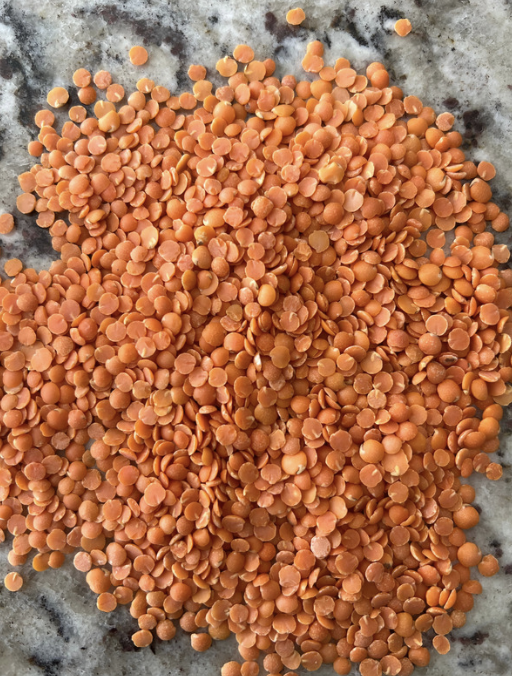 Healthy recipe with red lentils